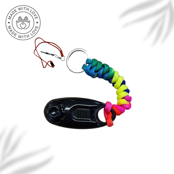 PawsEssentials™ Ultimate Dog Training Kit - Paracord Keyring with Clicker and Whistle on Lanyard