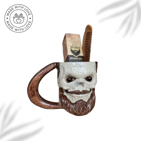 WhimsiBeard™ Artisan Resin and Wood Exclusive Handle Designer Mug - Unleash the Eccentric Elegance